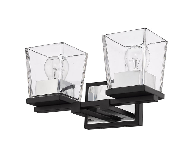 Vanity Z-Lite 475-2V-MB-CH Matte Black + Chrome Bleeker Street 2 Light Vanity Z-Lite