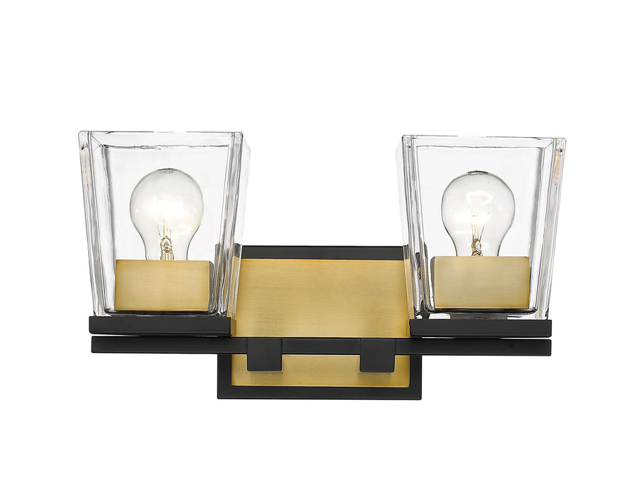 Vanity Z-Lite 475-2V-MB-OBR Matte Black + Olde Brass Bleeker Street 2 Light Vanity Z-Lite