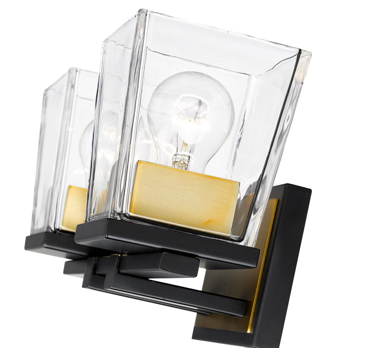 Vanity Z-Lite 475-2V-MB-OBR Matte Black + Olde Brass Bleeker Street 2 Light Vanity Z-Lite