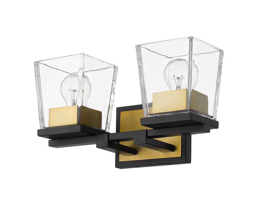 Vanity Z-Lite 475-2V-MB-OBR Matte Black + Olde Brass Bleeker Street 2 Light Vanity Z-Lite