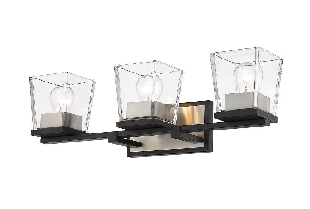 Vanity Z-Lite 475-3V-MB-BN Matte Black + Brushed Nickel Bleeker Street 3 Light Vanity Z-Lite