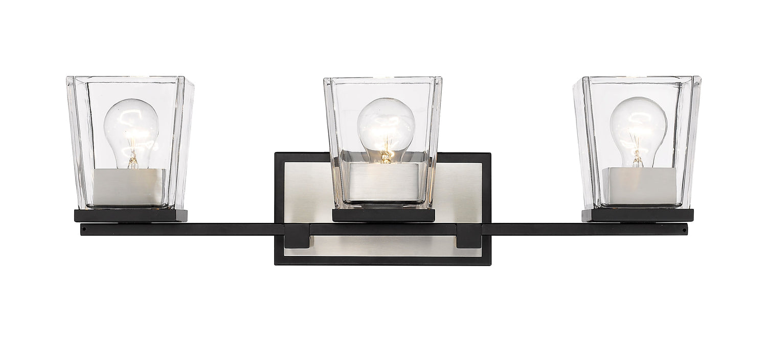 Vanity Z-Lite 475-3V-MB-BN Matte Black + Brushed Nickel Bleeker Street 3 Light Vanity Z-Lite