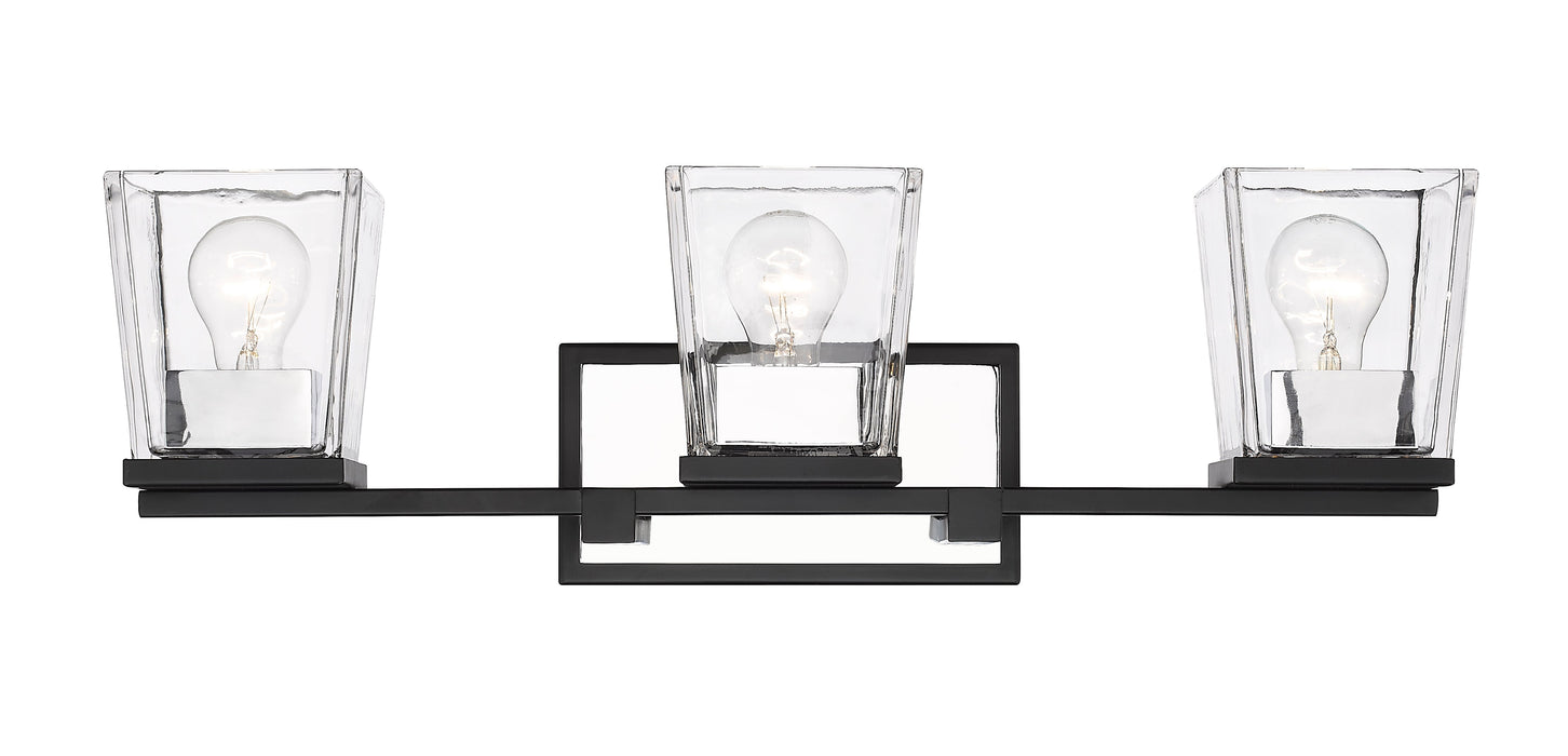 Vanity Z-Lite 475-3V-MB-CH Matte Black + Chrome Bleeker Street 3 Light Vanity Z-Lite