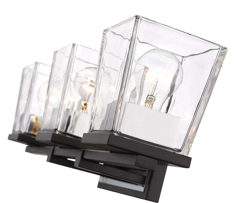 Vanity Z-Lite 475-3V-MB-CH Matte Black + Chrome Bleeker Street 3 Light Vanity Z-Lite