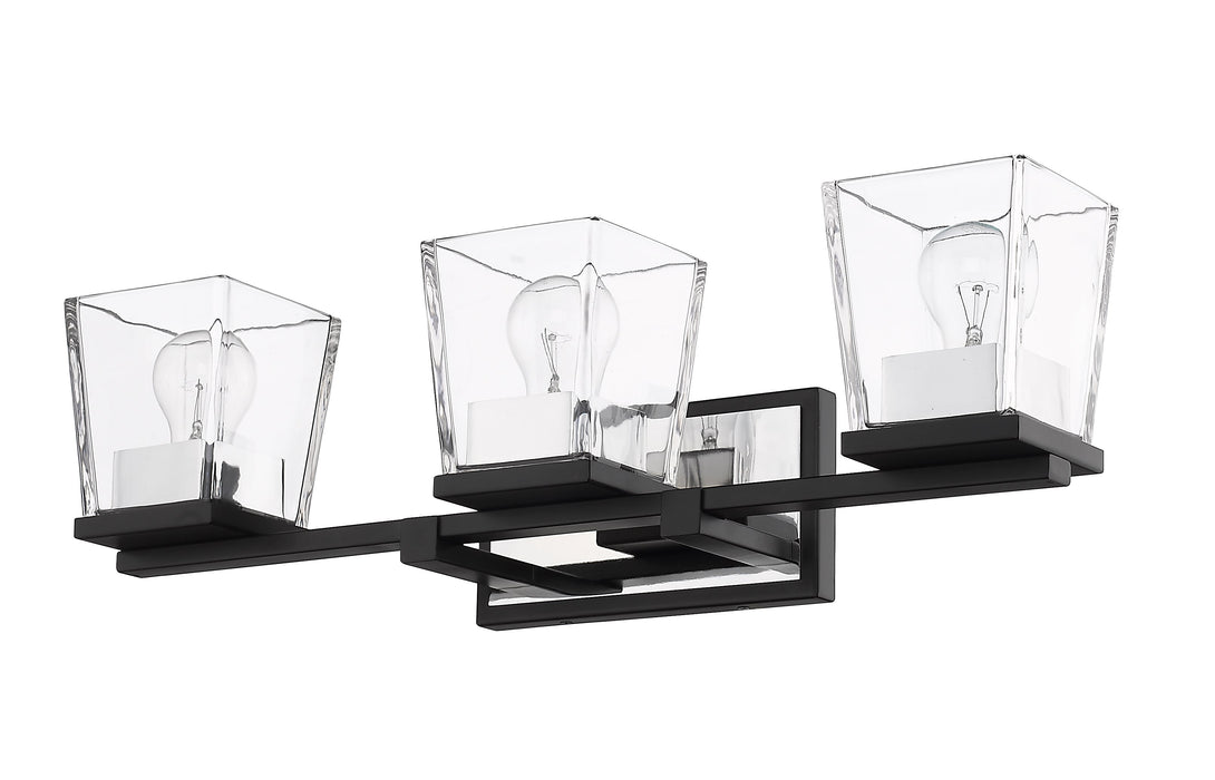 Vanity Z-Lite 475-3V-MB-CH Matte Black + Chrome Bleeker Street 3 Light Vanity Z-Lite