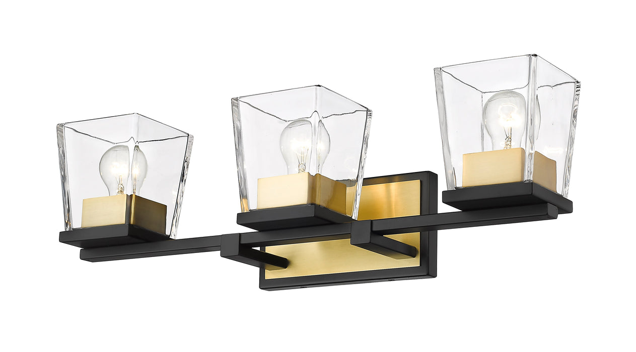 Vanity Z-Lite 475-3V-MB-OBR Matte Black + Olde Brass Bleeker Street 3 Light Vanity Z-Lite