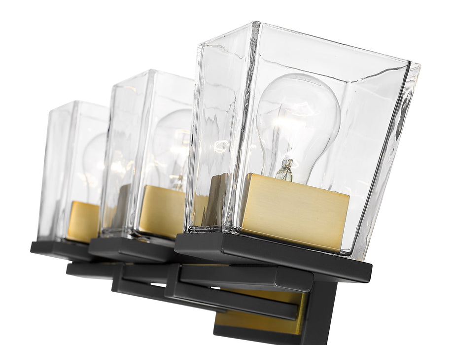 Vanity Z-Lite 475-3V-MB-OBR Matte Black + Olde Brass Bleeker Street 3 Light Vanity Z-Lite