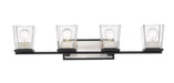 Vanity Z-Lite 475-4V-MB-BN Matte Black + Brushed Nickel Bleeker Street 4 Light Vanity Z-Lite