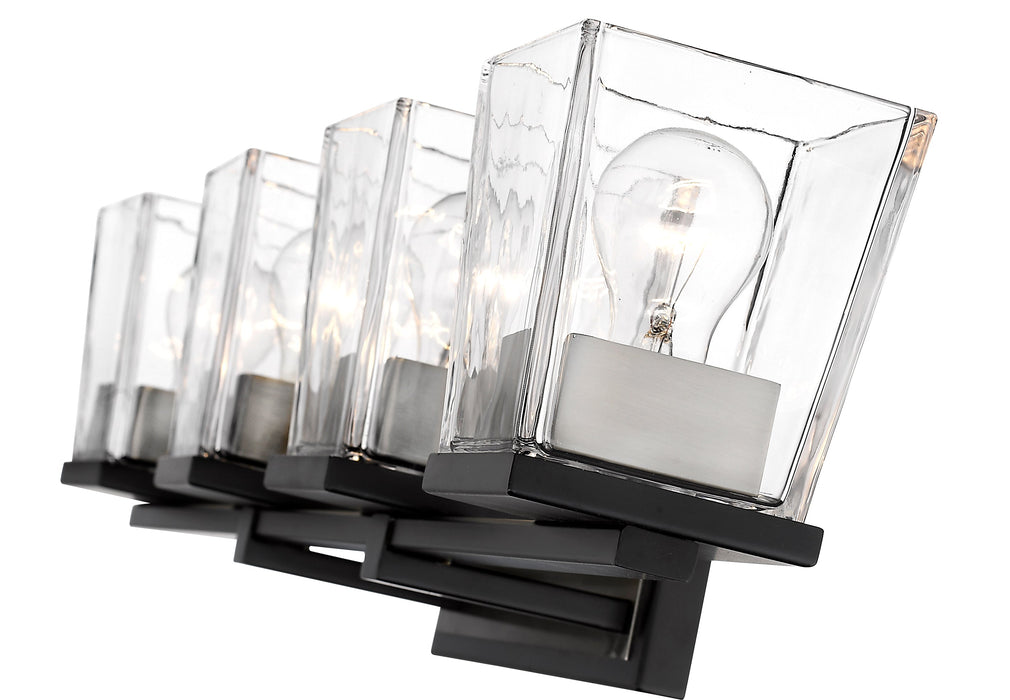 Vanity Z-Lite 475-4V-MB-BN Matte Black + Brushed Nickel Bleeker Street 4 Light Vanity Z-Lite