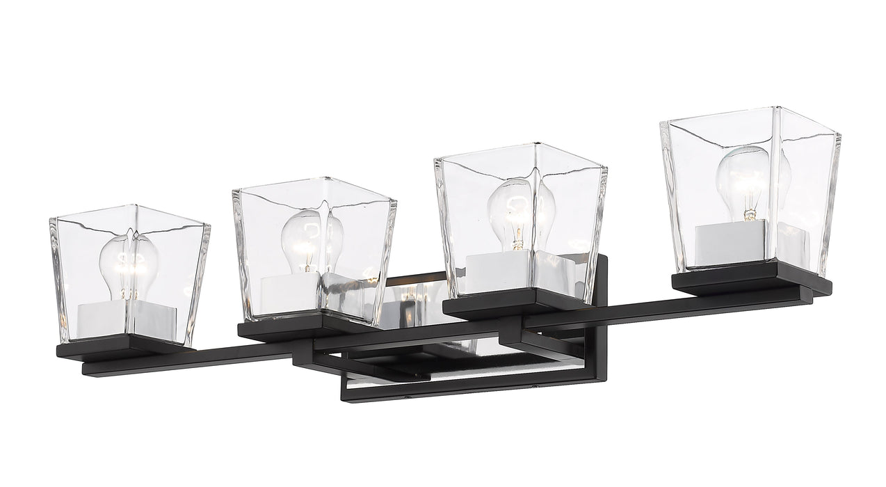 Vanity Z-Lite 475-4V-MB-CH Matte Black + Chrome Bleeker Street 4 Light Vanity Z-Lite