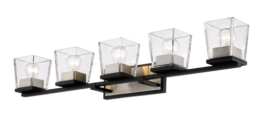 Vanity Z-Lite 475-5V-MB-BN Matte Black + Brushed Nickel Bleeker Street 5 Light Vanity Z-Lite