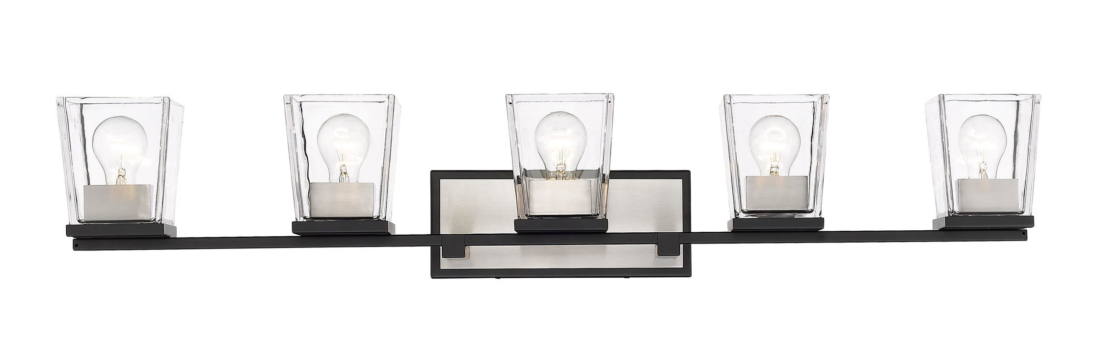 Vanity Z-Lite 475-5V-MB-BN Matte Black + Brushed Nickel Bleeker Street 5 Light Vanity Z-Lite