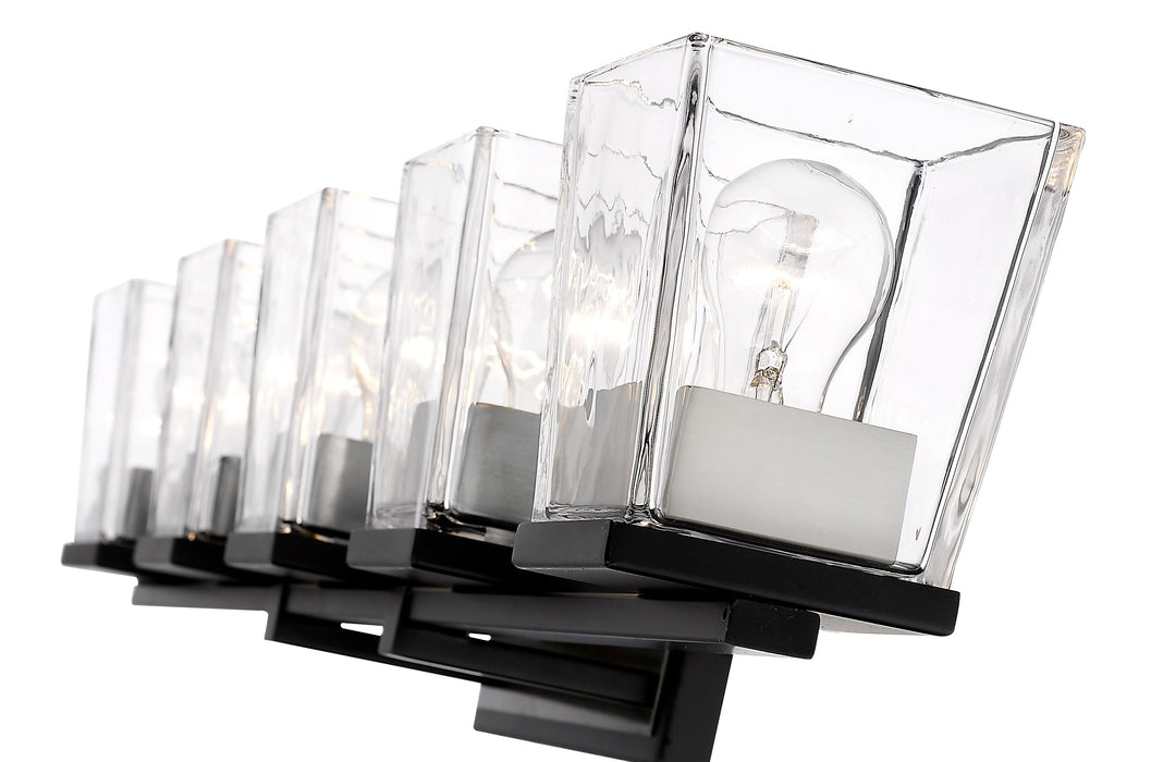 Vanity Z-Lite 475-5V-MB-BN Matte Black + Brushed Nickel Bleeker Street 5 Light Vanity Z-Lite