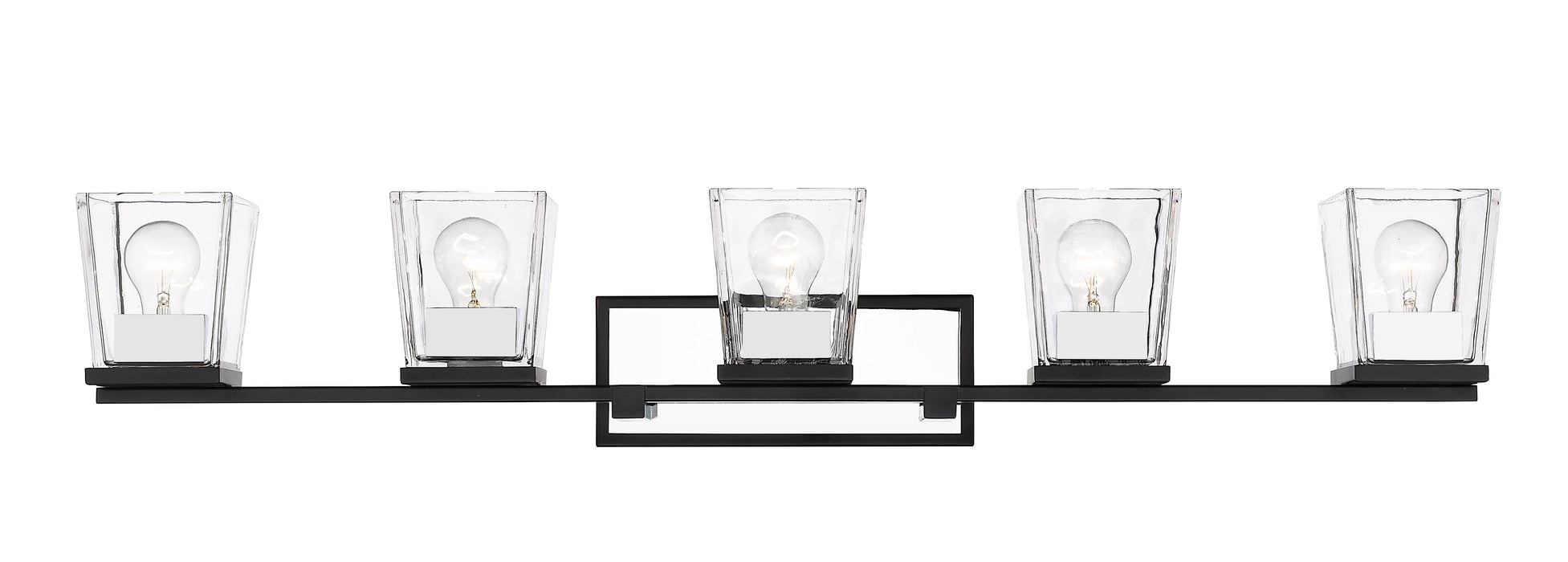 Vanity Z-Lite 475-5V-MB-CH Matte Black + Chrome Bleeker Street 5 Light Vanity Z-Lite