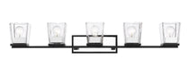 Vanity Z-Lite 475-5V-MB-CH Matte Black + Chrome Bleeker Street 5 Light Vanity Z-Lite