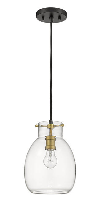 Pendant Z-Lite 476MP-MB-OBR Matte Black + Olde Brass Bella 1 Light Pendant Z-Lite