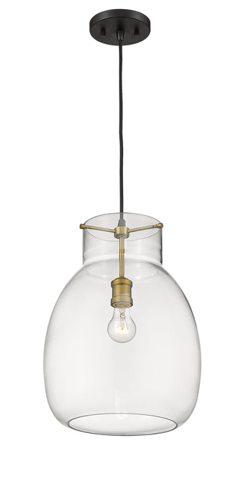 Pendant Z-Lite 476P-MB-OBR Matte Black + Olde Brass Bella 1 Light Pendant Z-Lite