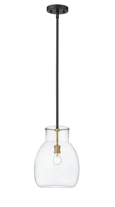 Pendant Z-Lite 476P-ROD-MB-OBR Matte Black + Olde Brass Bella 1 Light Pendant Z-Lite
