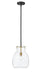 Pendant Z-Lite 476P-ROD-MB-OBR Matte Black + Olde Brass Bella 1 Light Pendant Z-Lite