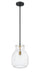Pendant Z-Lite 476P-ROD-MB-OBR Matte Black + Olde Brass Bella 1 Light Pendant Z-Lite