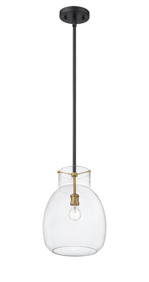 Pendant Z-Lite 476P-ROD-MB-OBR Matte Black + Olde Brass Bella 1 Light Pendant Z-Lite