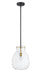Pendant Z-Lite 476P-ROD-MB-OBR Matte Black + Olde Brass Bella 1 Light Pendant Z-Lite