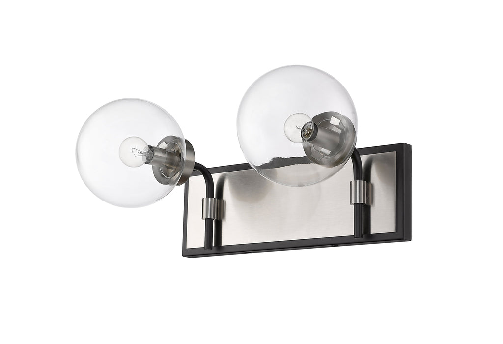 Vanity Z-Lite 477-2V-MB-BN Matte Black + Brushed Nickel Parsons 2 Light Vanity Z-Lite