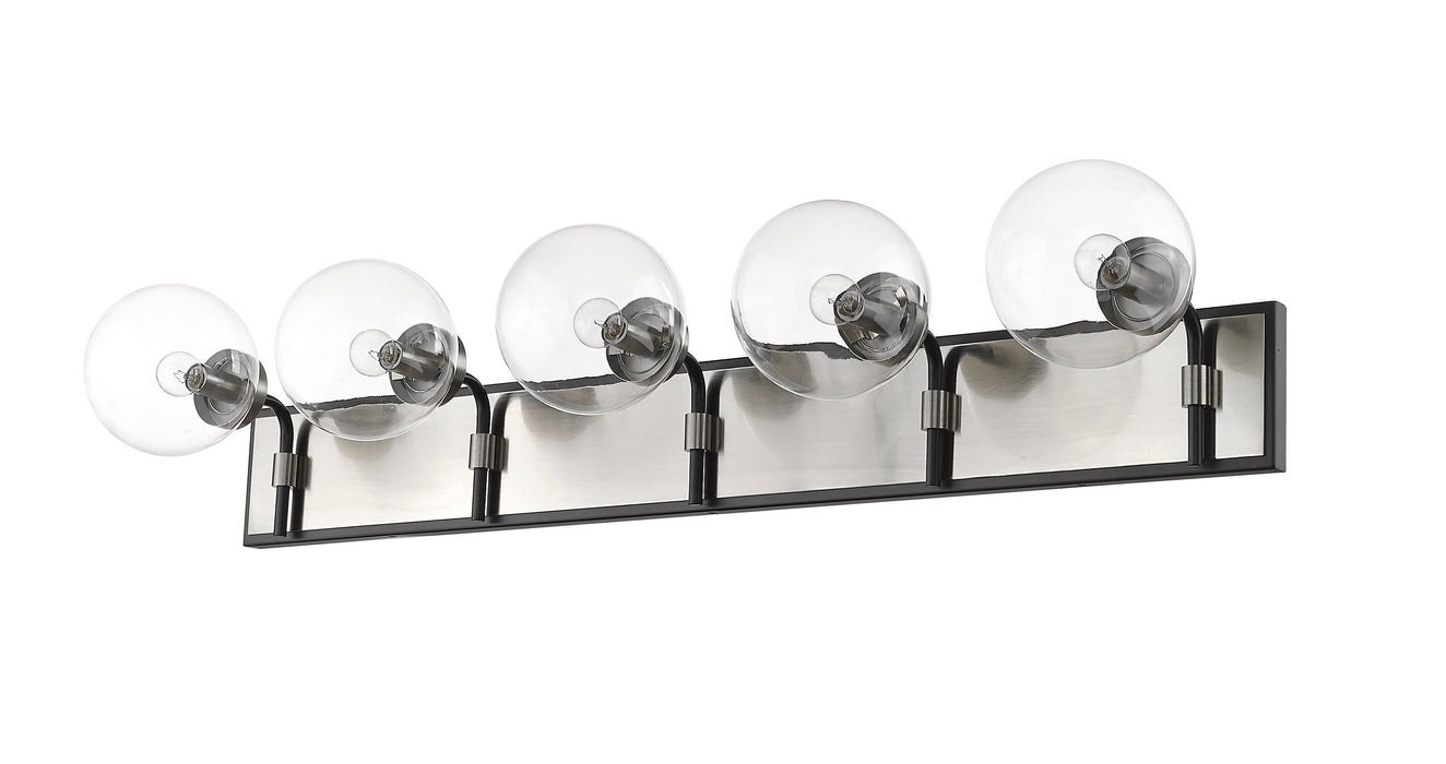 Vanity Z-Lite 477-5V-MB-BN Matte Black + Brushed Nickel Parsons 5 Light Vanity Z-Lite