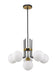 Chandelier Z-Lite 477-6MB-OBR Matte Black + Olde Brass Parsons 6 Light Chandelier Z-Lite