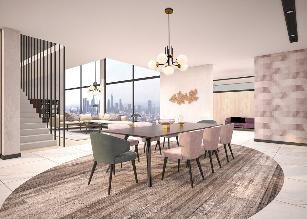 Chandelier Z-Lite 477-6MB-OBR Matte Black + Olde Brass Parsons 6 Light Chandelier Z-Lite