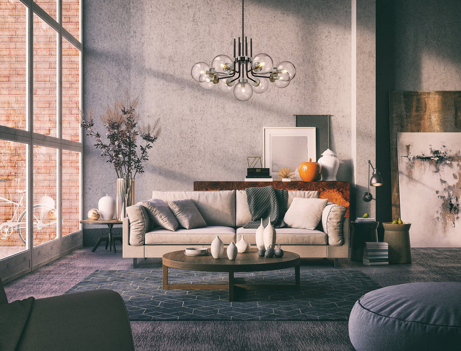 Chandelier Z-Lite 477-9MB-BN Matte Black + Brushed Nickel Parsons 9 Light Chandelier Z-Lite