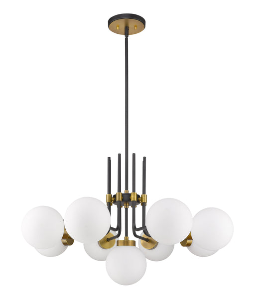 Chandelier Z-Lite 477-9MB-OBR Matte Black + Olde Brass Parsons 9 Light Chandelier Z-Lite