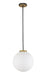 Pendant Z-Lite 477P14-MB-OBR Matte Black + Olde Brass Parsons 1 Light Pendant Z-Lite