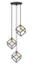 Chandelier Z-Lite 478-3BRZ-OBR Bronze + Olde Brass Vertical 3 Light Chandelier Z-Lite