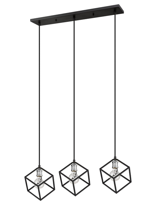 Linear Chandelier Z-Lite 478-3L-MB-BN Matte Black + Brushed Nickel Vertical 3 Light Linear Chandelier Z-Lite