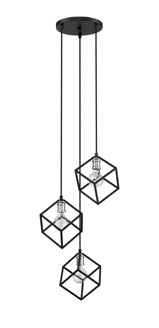 Chandelier Z-Lite 478-3MB-BN Matte Black + Brushed Nickel Vertical 3 Light Chandelier Z-Lite