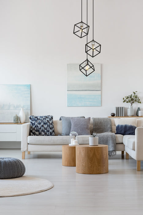 Chandelier Z-Lite 478-3MB-BN Matte Black + Brushed Nickel Vertical 3 Light Chandelier Z-Lite