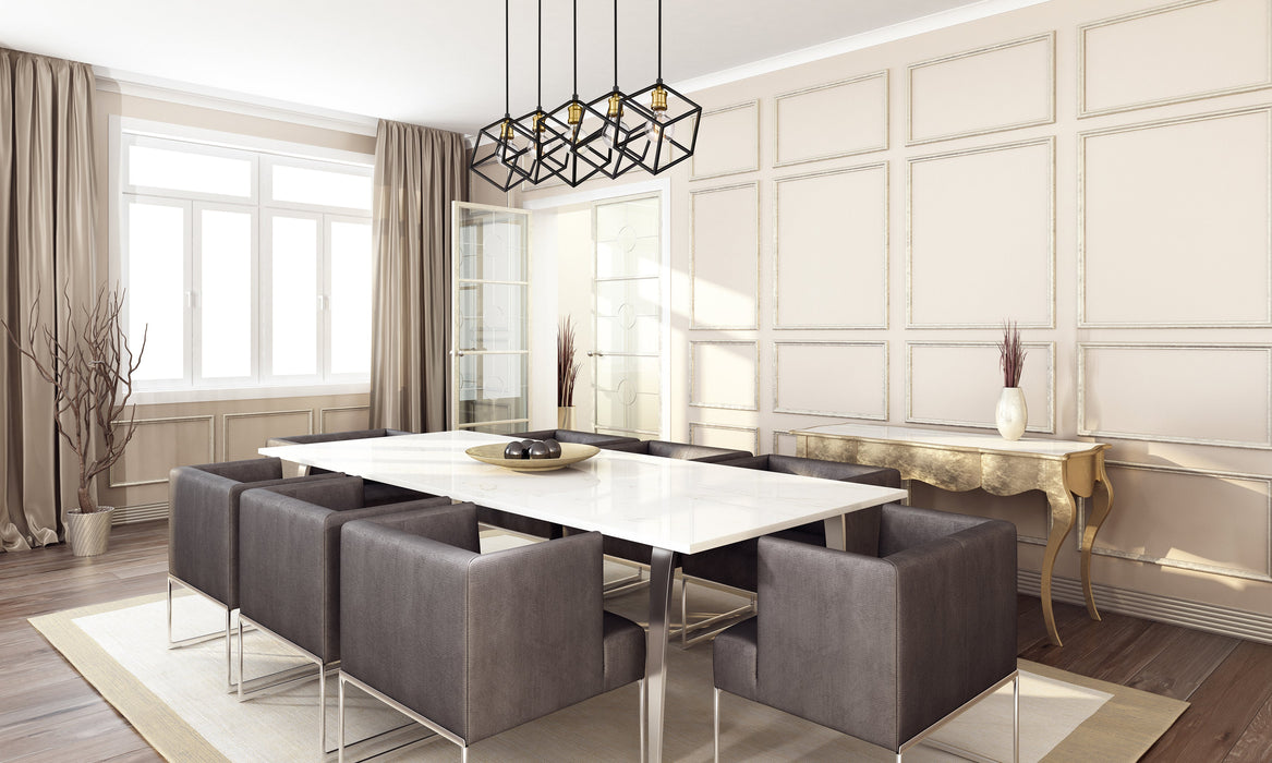 Linear Chandelier Z-Lite 478-5L-BRZ-OBR Bronze + Olde Brass Vertical 5 Light Linear Chandelier Z-Lite