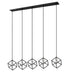 Linear Chandelier Z-Lite 478-5L-MB-BN Matte Black + Brushed Nickel Vertical 5 Light Linear Chandelier Z-Lite