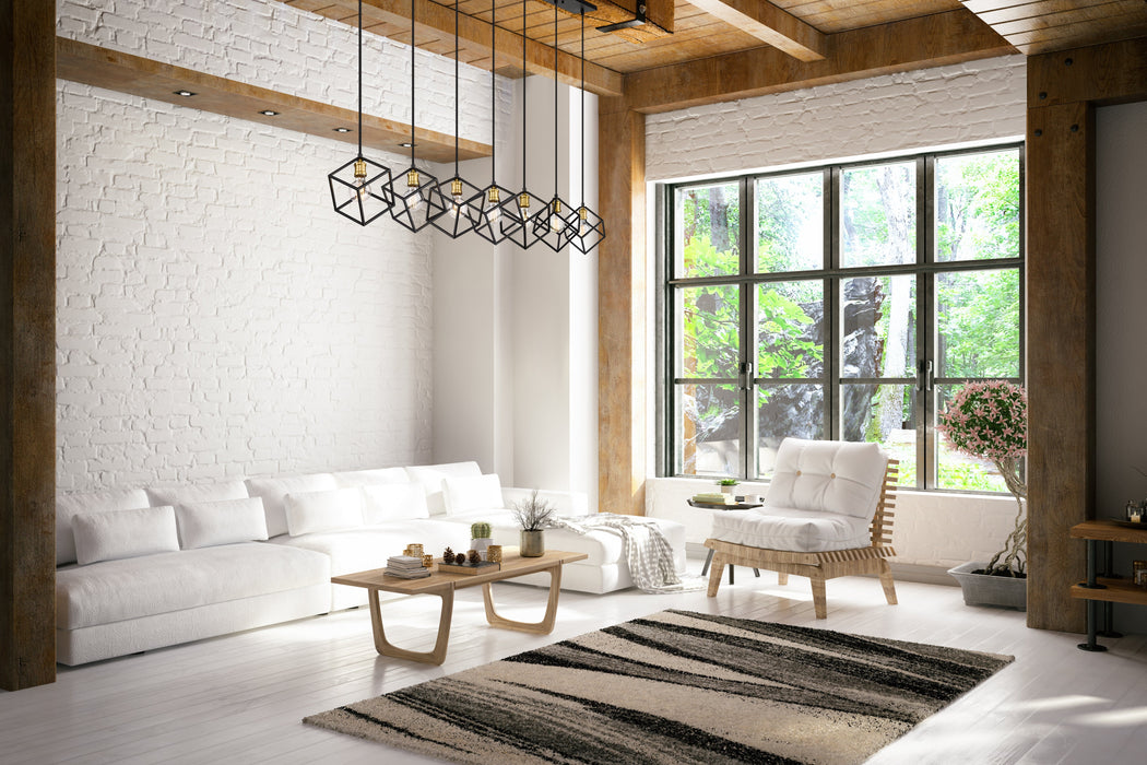 Chandelier Z-Lite 478-7BRZ-OBR Bronze + Olde Brass Vertical 7 Light Chandelier Z-Lite