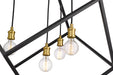 Chandelier Z-Lite 478P34-BRZ-OBR Bronze + Olde Brass Vertical 4 Light Chandelier Z-Lite