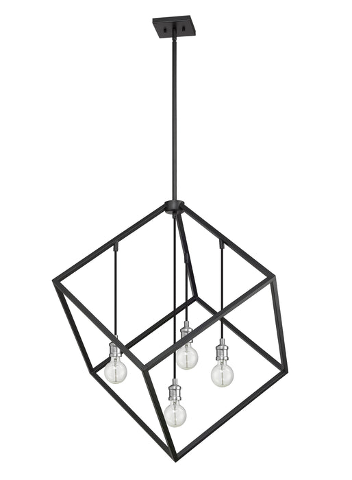 Chandelier Z-Lite 478P34-MB-BN Matte Black + Brushed Nickel Vertical 4 Light Chandelier Z-Lite