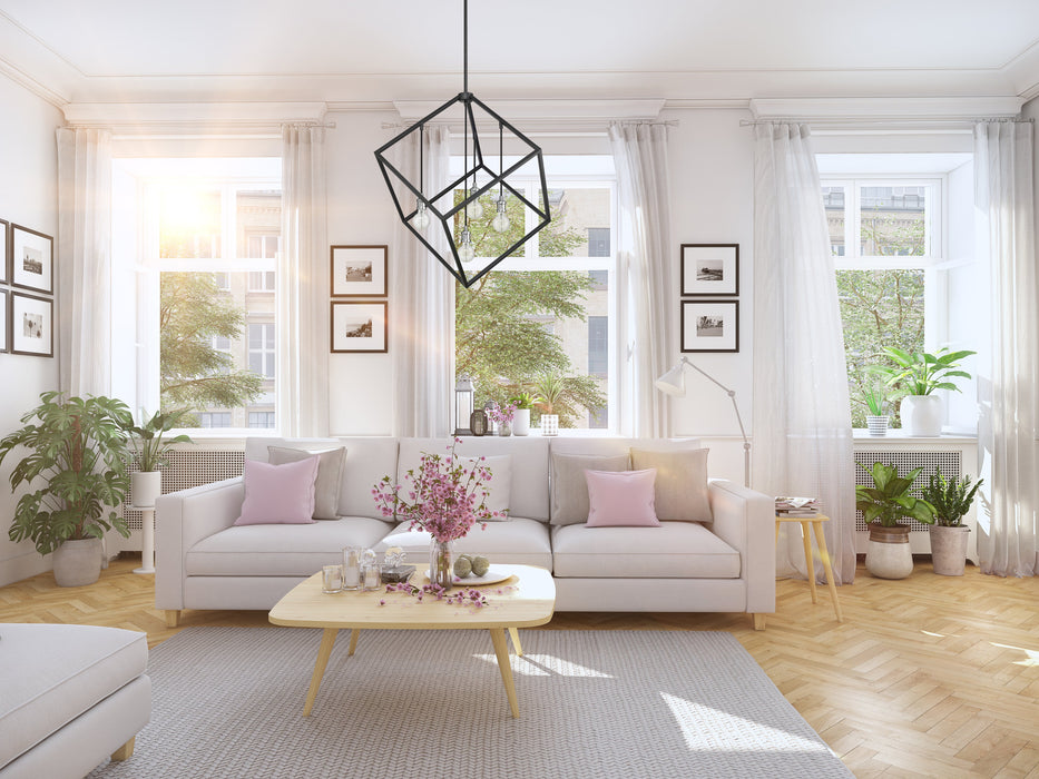 Chandelier Z-Lite 478P34-MB-BN Matte Black + Brushed Nickel Vertical 4 Light Chandelier Z-Lite