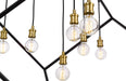 Chandelier Z-Lite 478P44-BRZ-OBR Bronze + Olde Brass Vertical 7 Light Chandelier Z-Lite