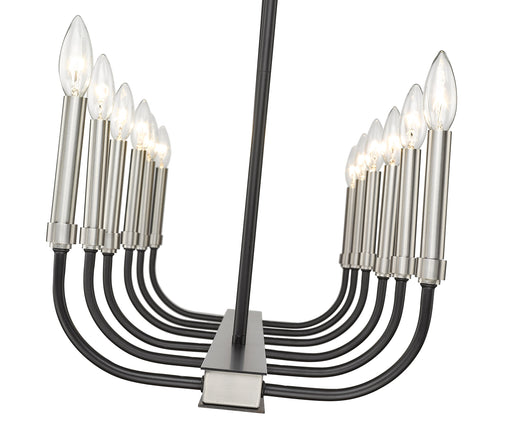 Linear Chandelier Z-Lite 479-12L-MB-BN Matte Black + Brushed Nickel Haylie 12 Light Linear Chandelier Z-Lite