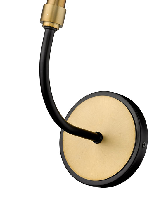 Wall Sconce Z-Lite 479-1S-MB-OBR Matte Black + Olde Brass Haylie 1 Light Wall Sconce Z-Lite