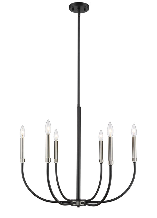Chandelier Z-Lite 479-6MB-BN Matte Black + Brushed Nickel Haylie 6 Light Chandelier Z-Lite