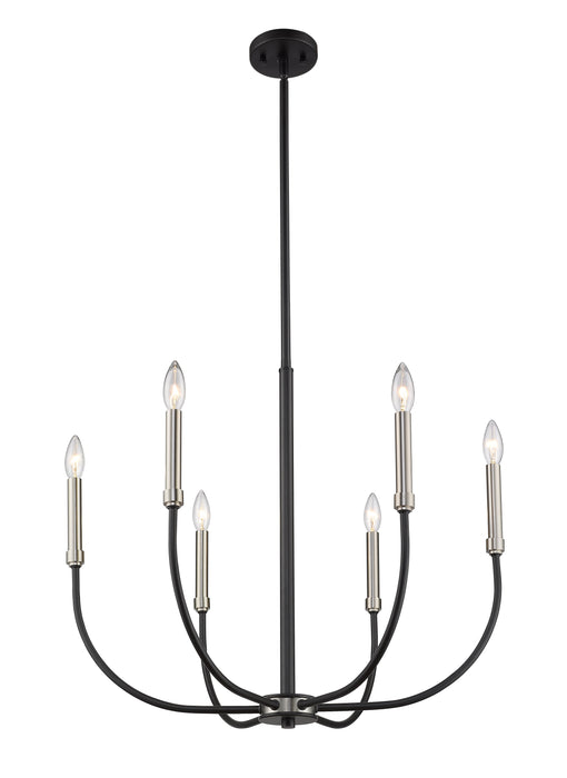 Chandelier Z-Lite 479-6MB-BN Matte Black + Brushed Nickel Haylie 6 Light Chandelier Z-Lite