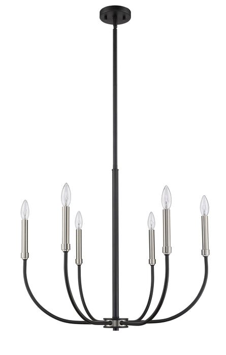 Chandelier Z-Lite 479-6MB-BN Matte Black + Brushed Nickel Haylie 6 Light Chandelier Z-Lite