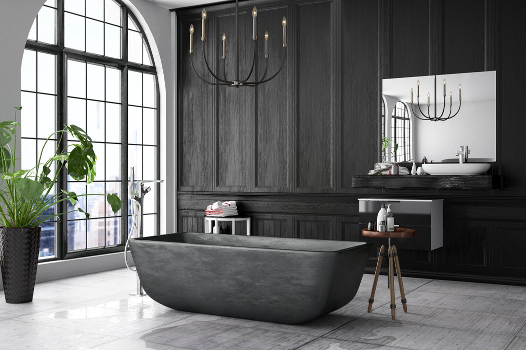 Chandelier Z-Lite 479-6MB-BN Matte Black + Brushed Nickel Haylie 6 Light Chandelier Z-Lite